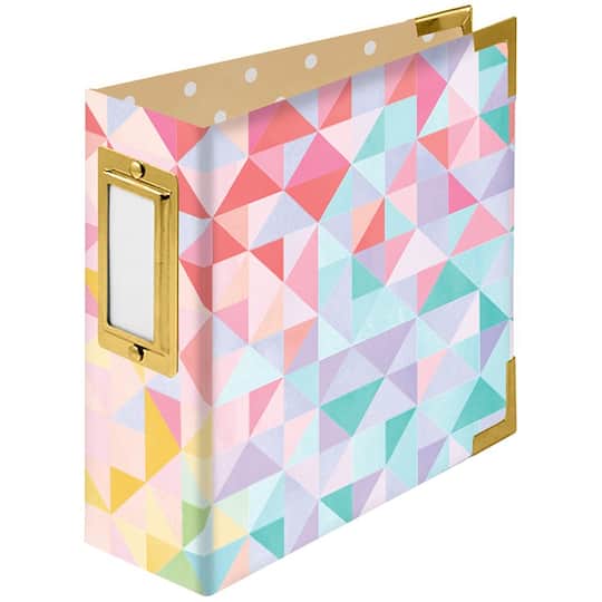 We R Memory Keepers&#xAE; Geometric Paper Wrapped D-Ring Album, 4&#x22; x 4&#x22;